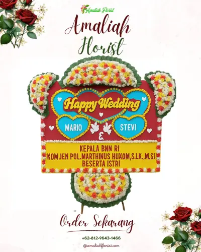 Karangan Papan Bunga Pernikahan di Sidomukti
